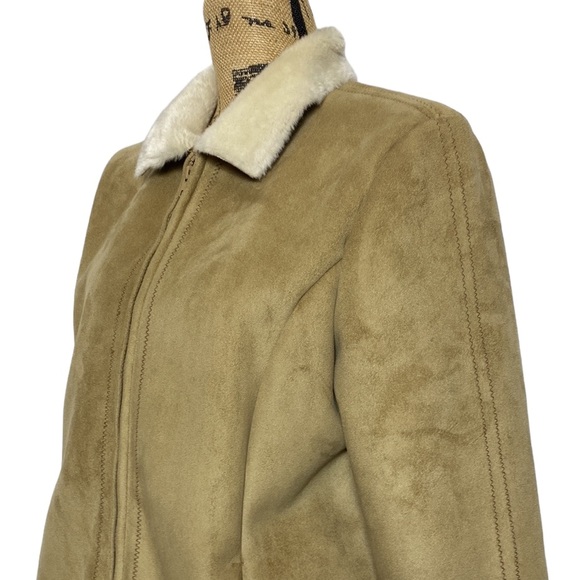 Faux Leather & Fur Zip Up Coat XL - Picture 4 of 13